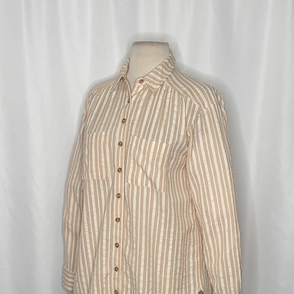 Anthropologie PILCRO The Hadley Relaxed Buttondown Shirt Top Striped Edition XXS - Picture 8 of 14